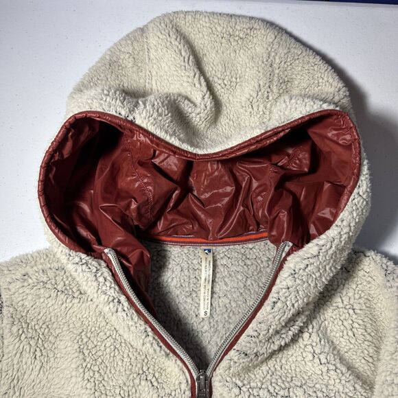 Kuhl Womens Small Sherpa Hoodie Jacket Full Zip Pockets Outdoor Fall Boho Beige - Picture 11 of 13